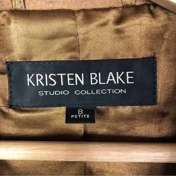 Kristen Black Petite Camel Brown Wool Peacoat 8P - Picture 5 of 6